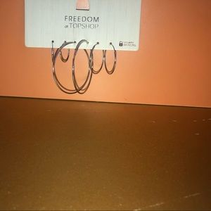 ‘FREEDOM’ MULTI size silver hoops